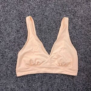 Old Navy Seamless Bra Women's Nude V Neck Casual Bralette Size Medium